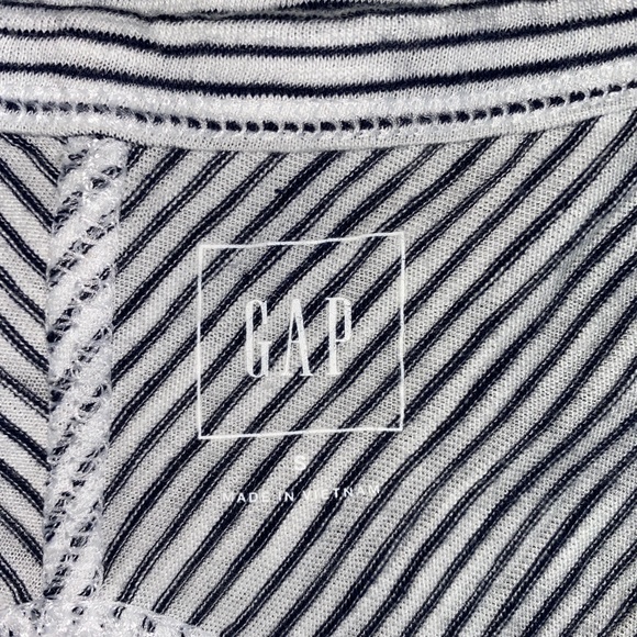GAP White Black Striped Short Sleeve Tee - Picture 3 of 5